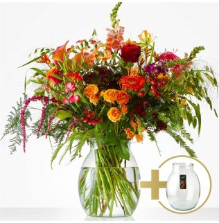 Boeket Avondgloed (met vaas) Boeket Avondgloed (met vaas)