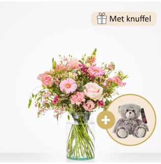 Cadeauset Geboorte roze (met knuffel) Cadeauset Geboorte roze (met knuffel)