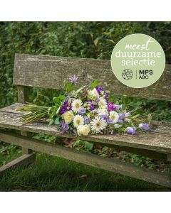 Boeket Groen Gekeurd pastel rouwboeket Boeket Groen Gekeurd pastel rouwboeket