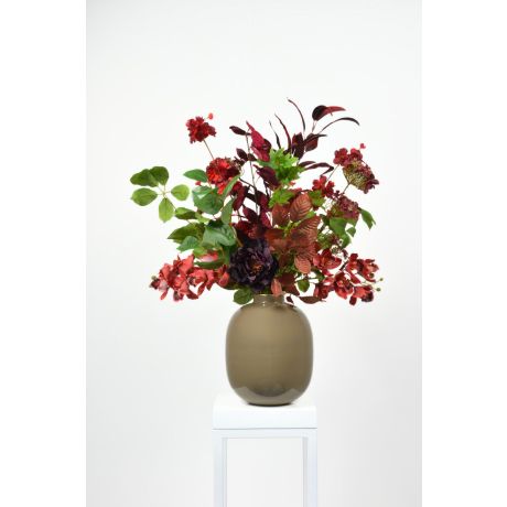 Zijden Boeket Ruby Red vaas Pip khaki